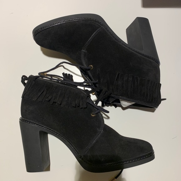 Tory Burch lamb fur lined heeled boots - Picture 1 of 8